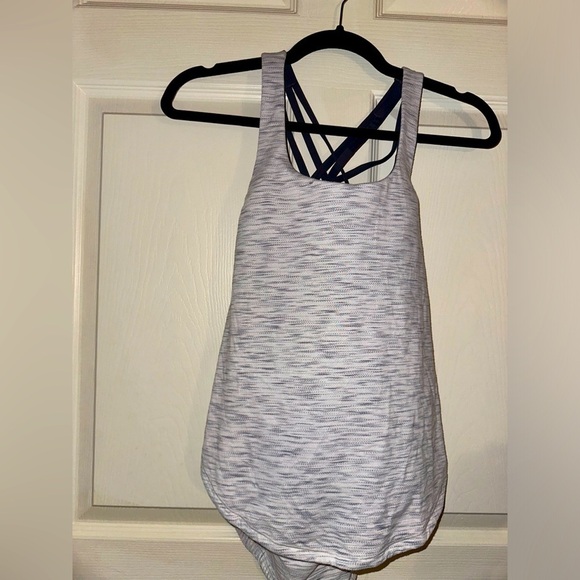 lululemon athletica Tops - Lululemon Free To Be Serene Tank grey 2 in 1 bra and tank top 2 gym athletic